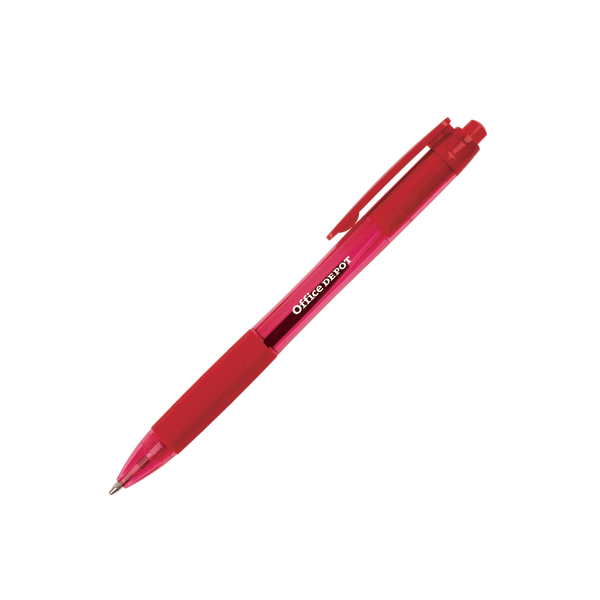 slide 2 of 5, Office Depot Retractable Ballpoint Pens with Grips, Medium Point, 1.0 mm, Black/Blue/Red Barrels, Black/Blue/Red Inks, 50 ct