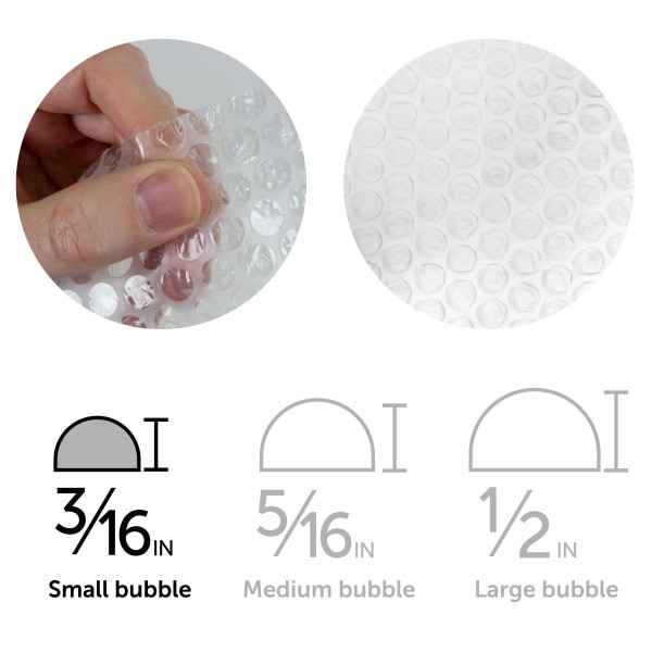 slide 5 of 5, Office Depot Brand Small Bubble Wrap, 3/16'' Thick, Clear, 12'' X 220', Box Of 2 Rolls, 2 ct