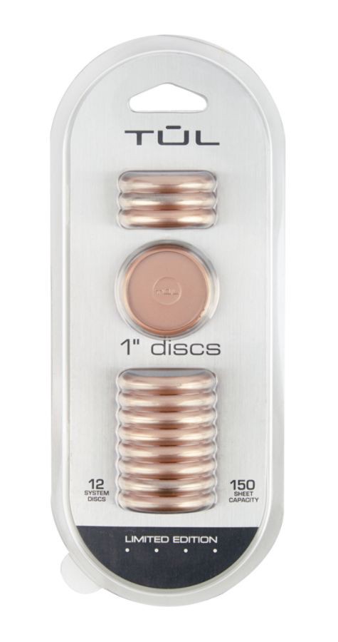 slide 2 of 2, TUL Elements Custom Note-Taking System Discbound Expansion Discs, 1'', Rose Gold, Pack Of 12, 12 ct