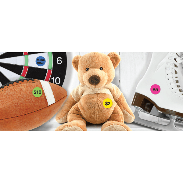 slide 2 of 2, Office Depot Brand Removable Preprinted Garage Sale Labels, Od98784, 3/4'' Diameter, Assorted Neon Colors, Pack Of 350, 350 ct