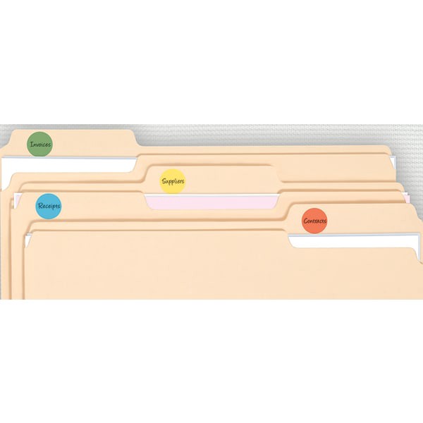 slide 2 of 2, Office Depot Brand See-Thru Removable Color Dots, Od98808, 3/4'' Diameter, Assorted Colors, Pack Of 1,015, 1 ct