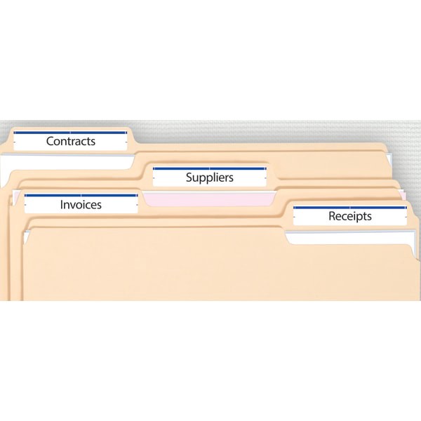 slide 2 of 2, Office Depot Brand Print-Or-Write Color Permanent Inkjet/Laser File Folder Labels, Od98817, 5/8'' X 3 1/2'', Dark Blue, Pack Of 252, 252 ct
