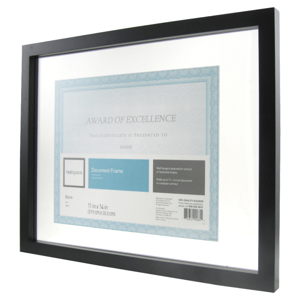 slide 2 of 3, Realspace Gallery Floating Document Frame, 11'' X 14'', Black, 1 ct