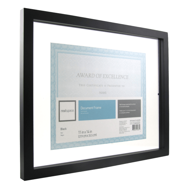 slide 3 of 3, Realspace Gallery Floating Document Frame, 11'' X 14'', Black, 1 ct