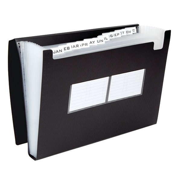 slide 2 of 2, Office Depot Brand 13-Pocket Professional File, Letter Size, 1 1/2'' Expansion, Black, 1 ct