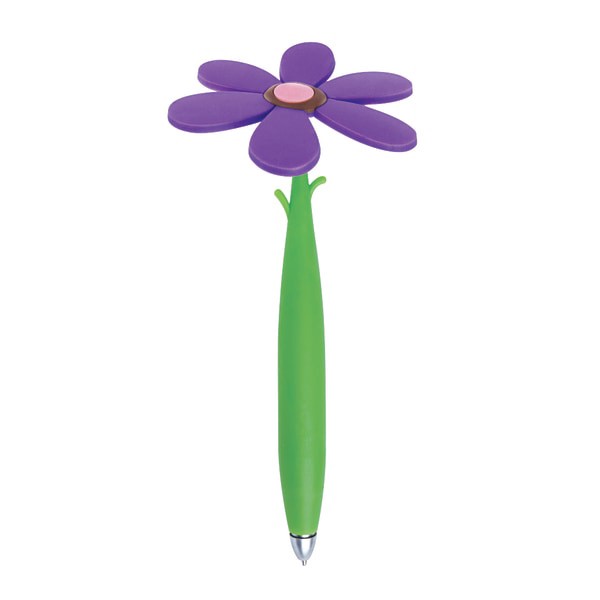 slide 2 of 5, Office Depot Brand Fun Ballpoint Pen With Topper, Flower, Fine Point, 0.7 Mm, Green Barrel, Black Ink, 1 ct