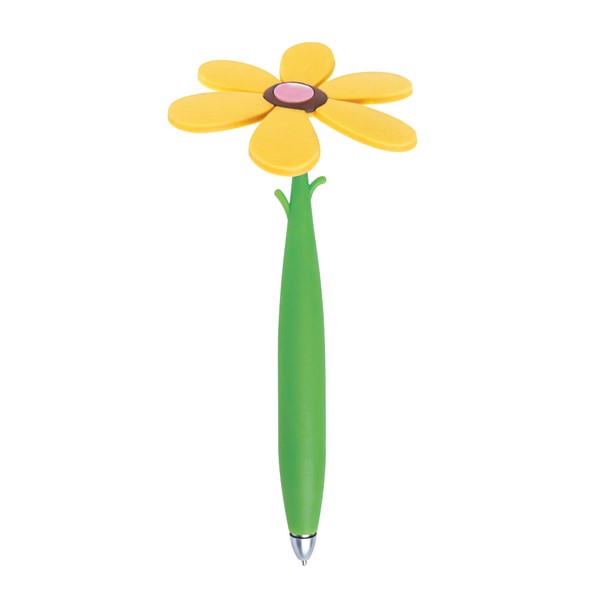 slide 5 of 5, Office Depot Brand Fun Ballpoint Pen With Topper, Flower, Fine Point, 0.7 Mm, Green Barrel, Black Ink, 1 ct