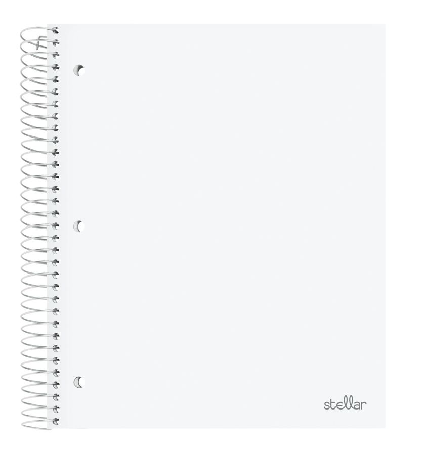 slide 10 of 10, Office Depot Brand Spiral Stellar Poly Notebook, 10 1/2'' X 8'', 3 Subject, Wide Ruled, 150 Sheets, Assorted Colors, 150 ct