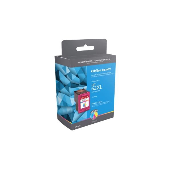 slide 1 of 1, Office Depot Brand Od62Xlc Remanufactured High-Yield Ink Cartridge Replacement For Hp 62Xl Tricolor, 1 ct