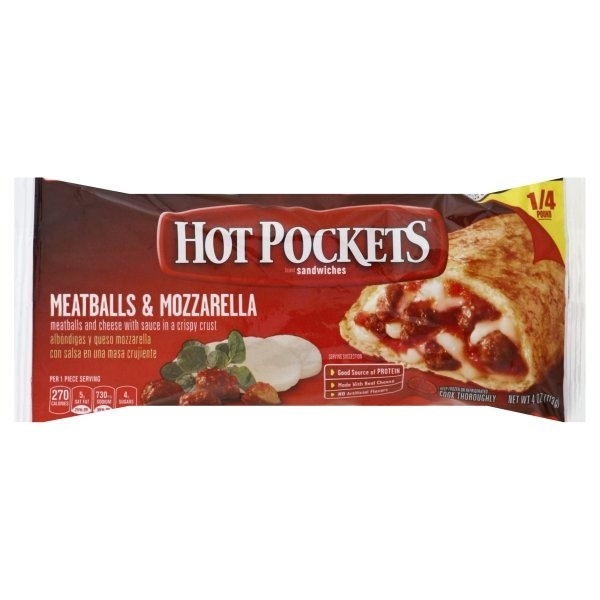 slide 1 of 1, Hot Pockets Meatballs & Mozzarella, 4 oz