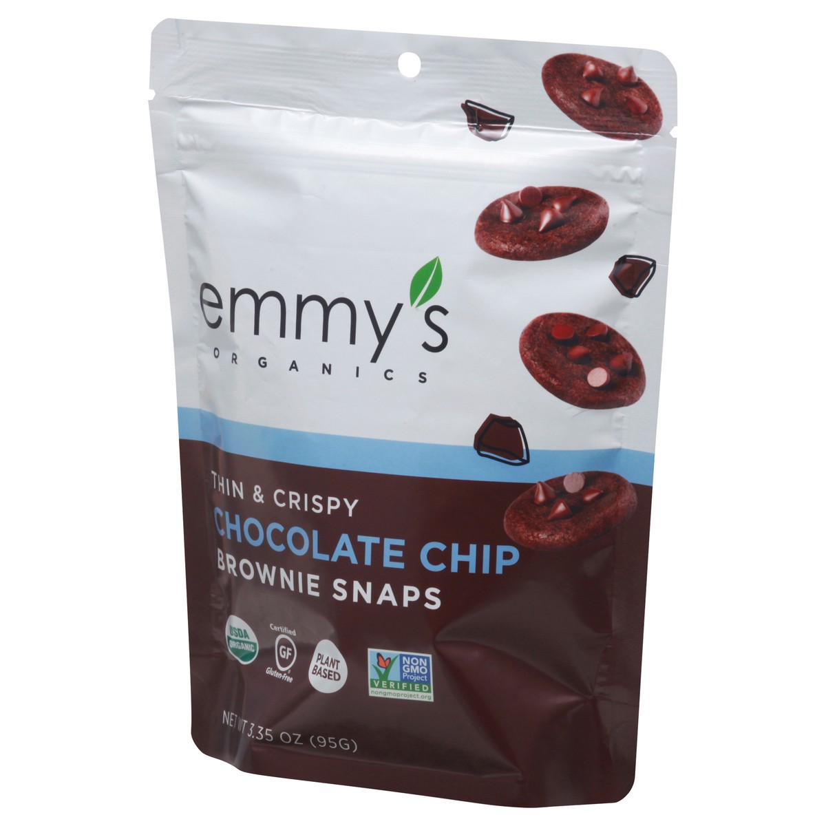 slide 3 of 9, Emmy's Organics Emmy's Organic*s Chocolate Chip Brownie Snaps, 3.35 oz, 3.35 oz