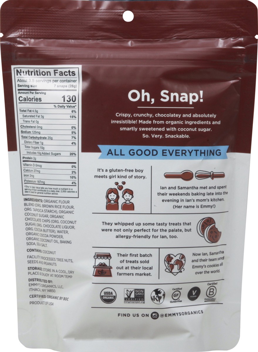 slide 5 of 9, Emmy's Organics Emmy's Organic*s Chocolate Chip Brownie Snaps, 3.35 oz, 3.35 oz