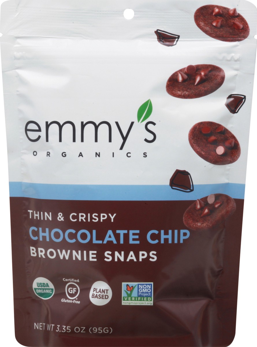 slide 6 of 9, Emmy's Organics Emmy's Organic*s Chocolate Chip Brownie Snaps, 3.35 oz, 3.35 oz