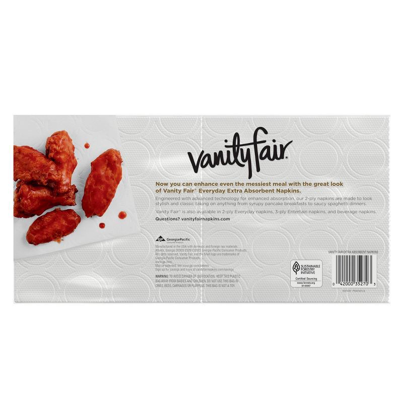 slide 2 of 8, Vanity Fair Extra Absorbent Disposable White Paper Napkins, 160 ct
