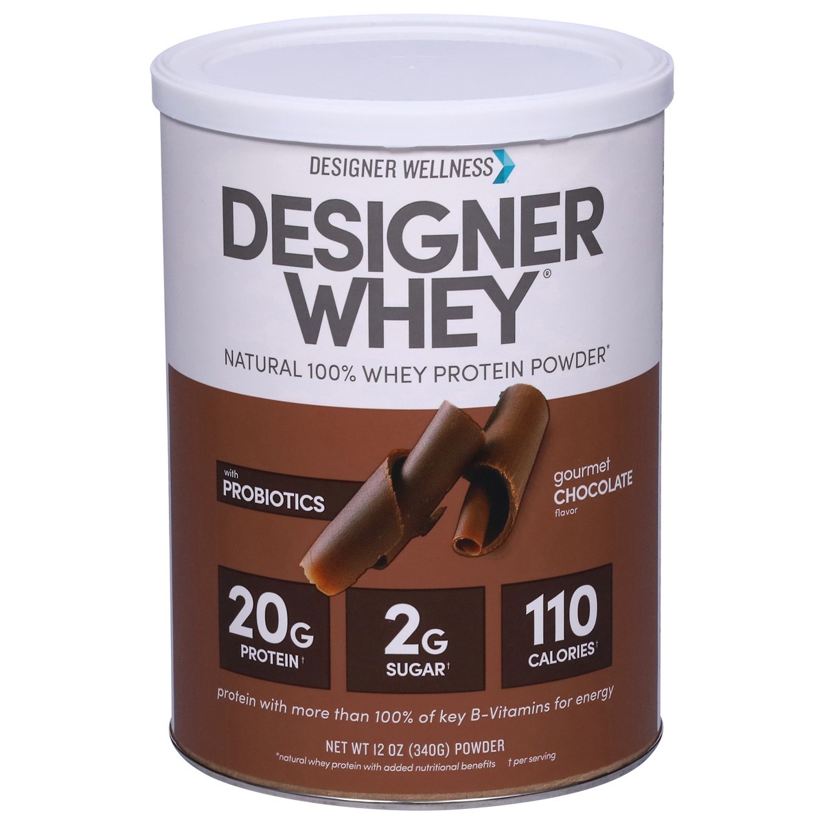 slide 1 of 9, Designer Wellness Designer Whey Gourmet Chocolate Protein Powder - 12 oz, 12 oz