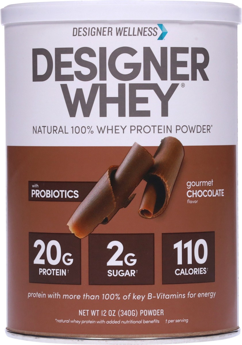 slide 5 of 9, Designer Wellness Designer Whey Gourmet Chocolate Protein Powder - 12 oz, 12 oz