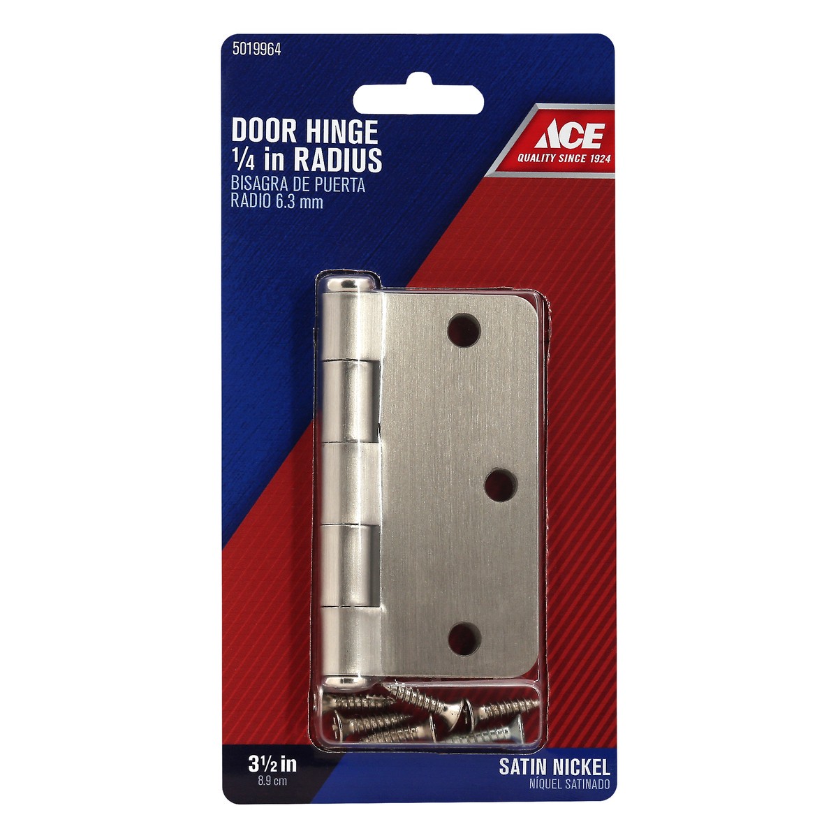 slide 5 of 7, ACE Satin Nickel 1/4 in Radius 3-1/2 Inches Door Hinge 1 ea, 1 ct