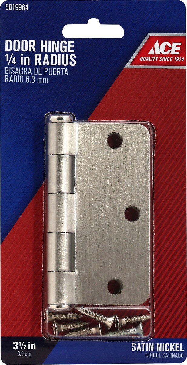 slide 1 of 7, ACE Satin Nickel 1/4 in Radius 3-1/2 Inches Door Hinge 1 ea, 1 ct