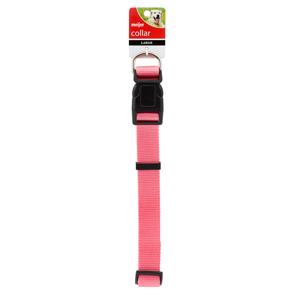 slide 1 of 2, Meijer Dog Collar, Adjustable, Pink, Large, LG