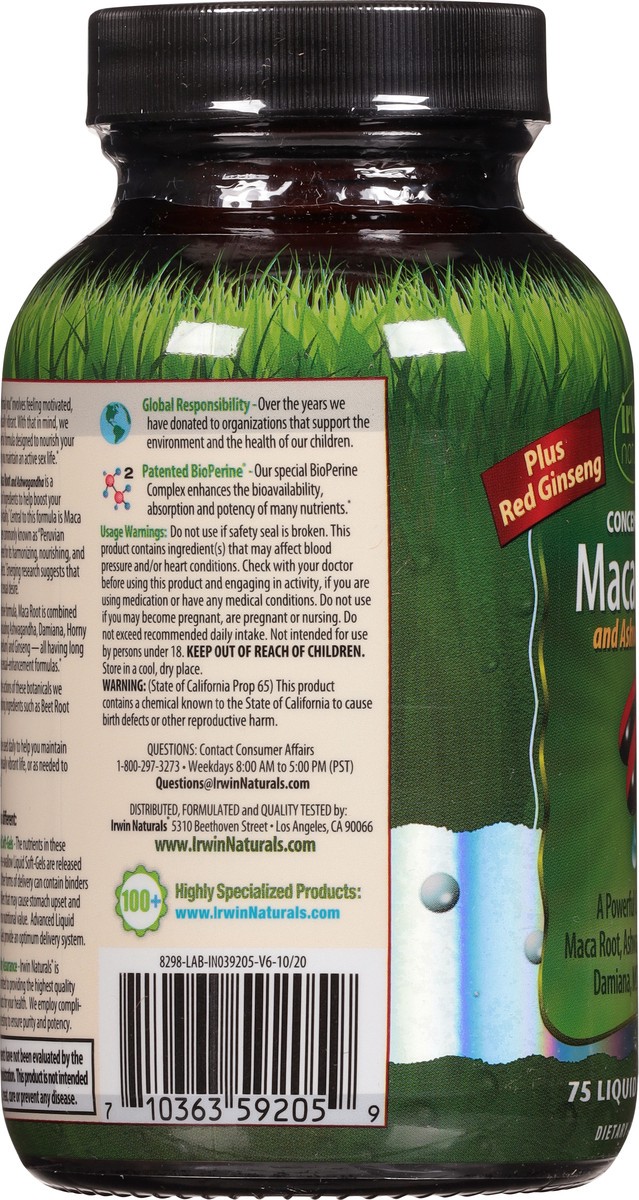 slide 11 of 12, Irwin Naturals Concentrated Maca Root and Ashwagandha 75 Soft-Gels, 75 ct