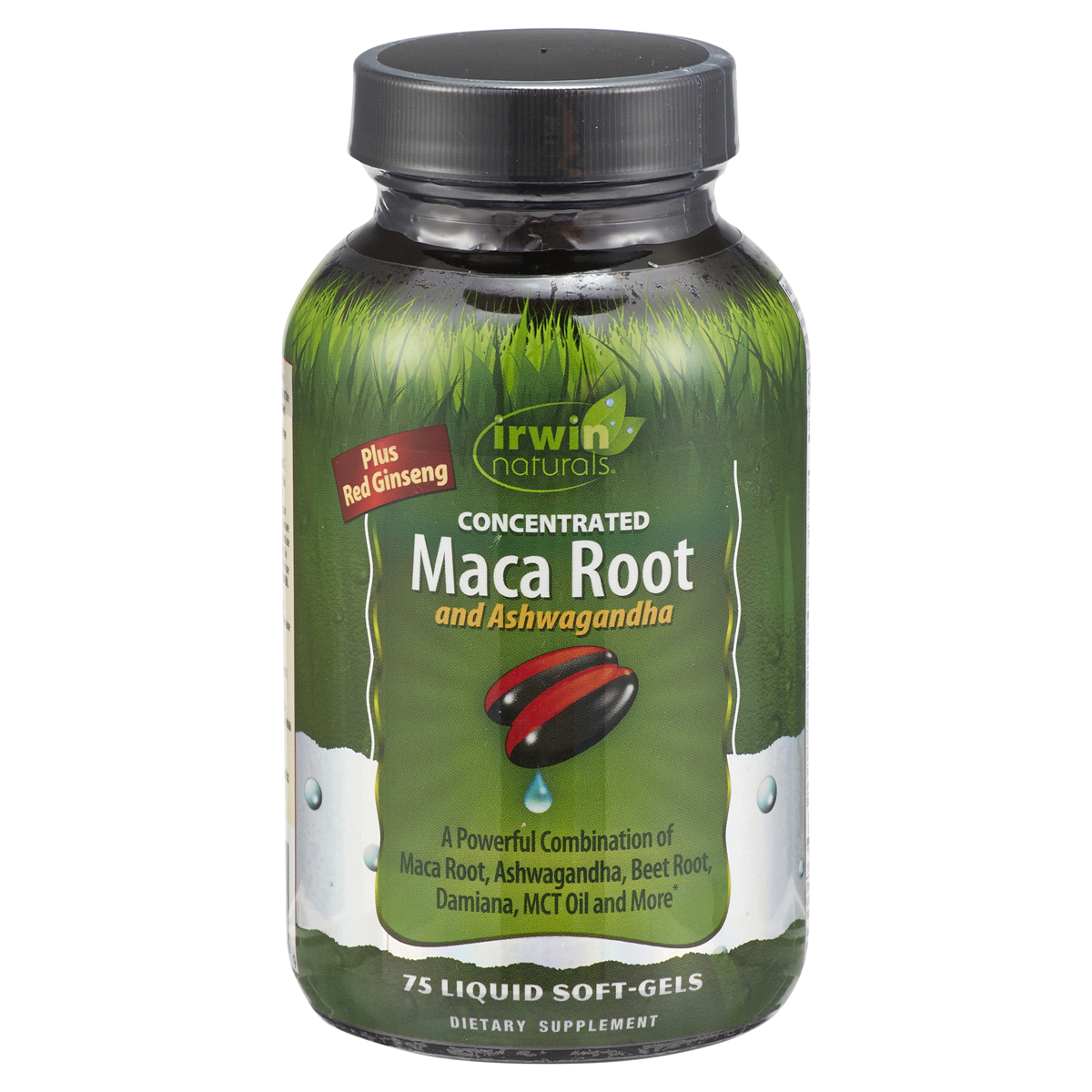 slide 1 of 1, Irwin Naturals Maca Root & Ashwagandha Dietary Supplement Softgels, 75 ct