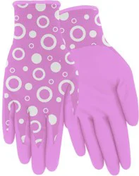Red Steer Glove Company Bubble Pattern Nitrile Palm Women's Gloves - Pink