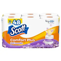 Scott ComfortPlus Toilet Paper with Soft Lavender Scented Tube, 12 Mega Rolls, 310 Sheets per Roll, Septic-Safe, 1-Ply Toilet Tissue