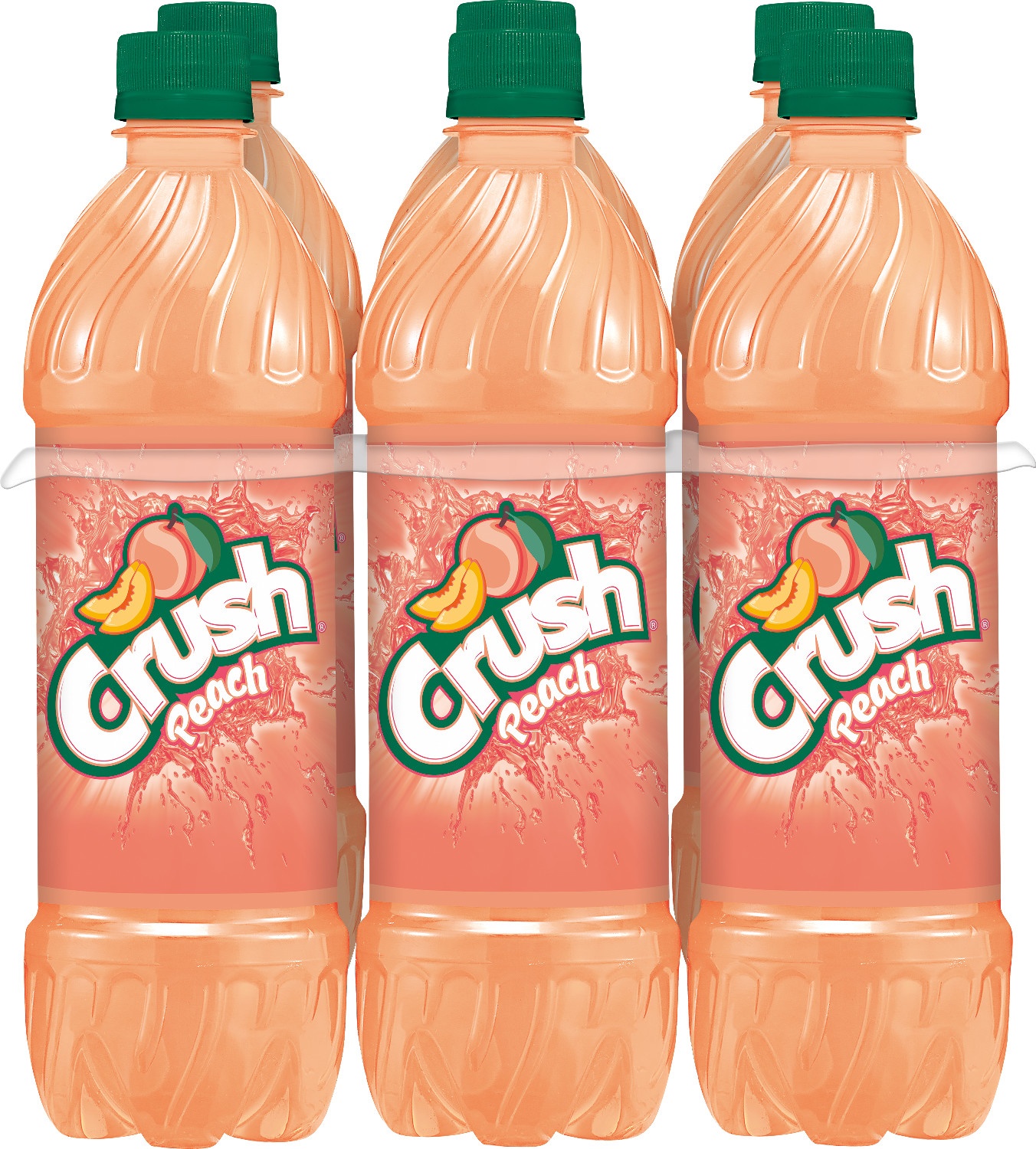 slide 1 of 4, Crush Peach Soda, 6 ct; 16.9 fl oz