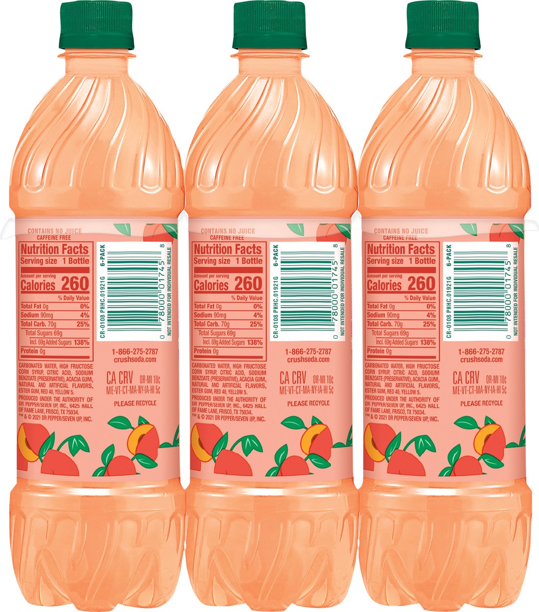 slide 5 of 7, Crush Caffeine Free Peach Soda - 3 liter, 3 liter