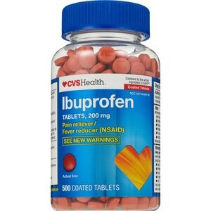 slide 1 of 1, CVS Health Ibuprofen Pain Reliever & Fever Reducer (Nsaid) 200 Mg Coated Tablets, 500 Ct, 1 ct