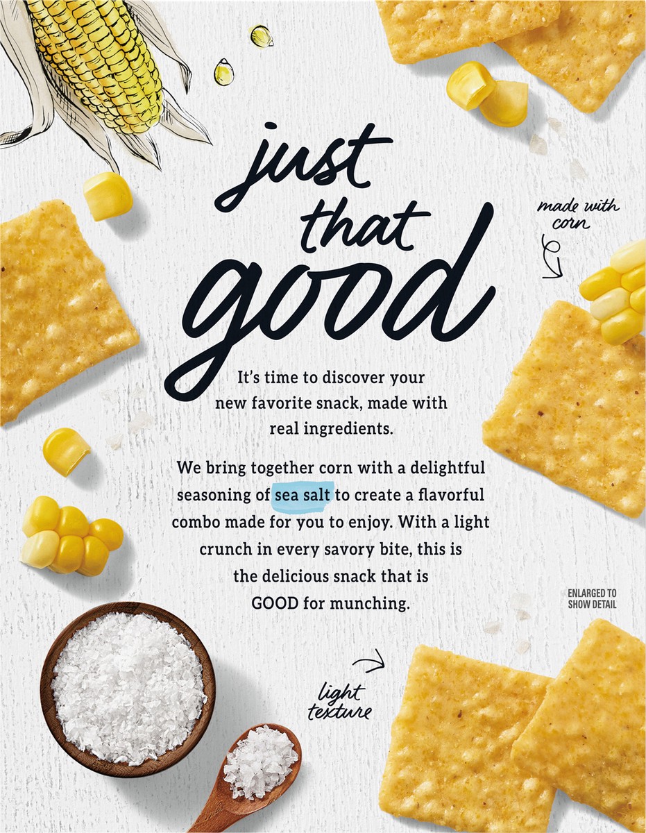 slide 5 of 9, GOOD THiNS Sea Salt Corn Snacks Gluten Free Crackers, 3.5 oz, 