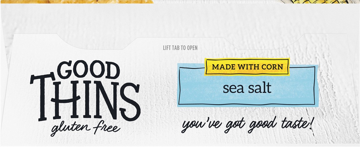 slide 9 of 9, GOOD THiNS Sea Salt Corn Snacks Gluten Free Crackers, 3.5 oz, 