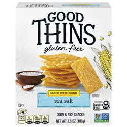 GOOD THiNS Sea Salt Corn Snacks Gluten Free Crackers, 3.5 oz