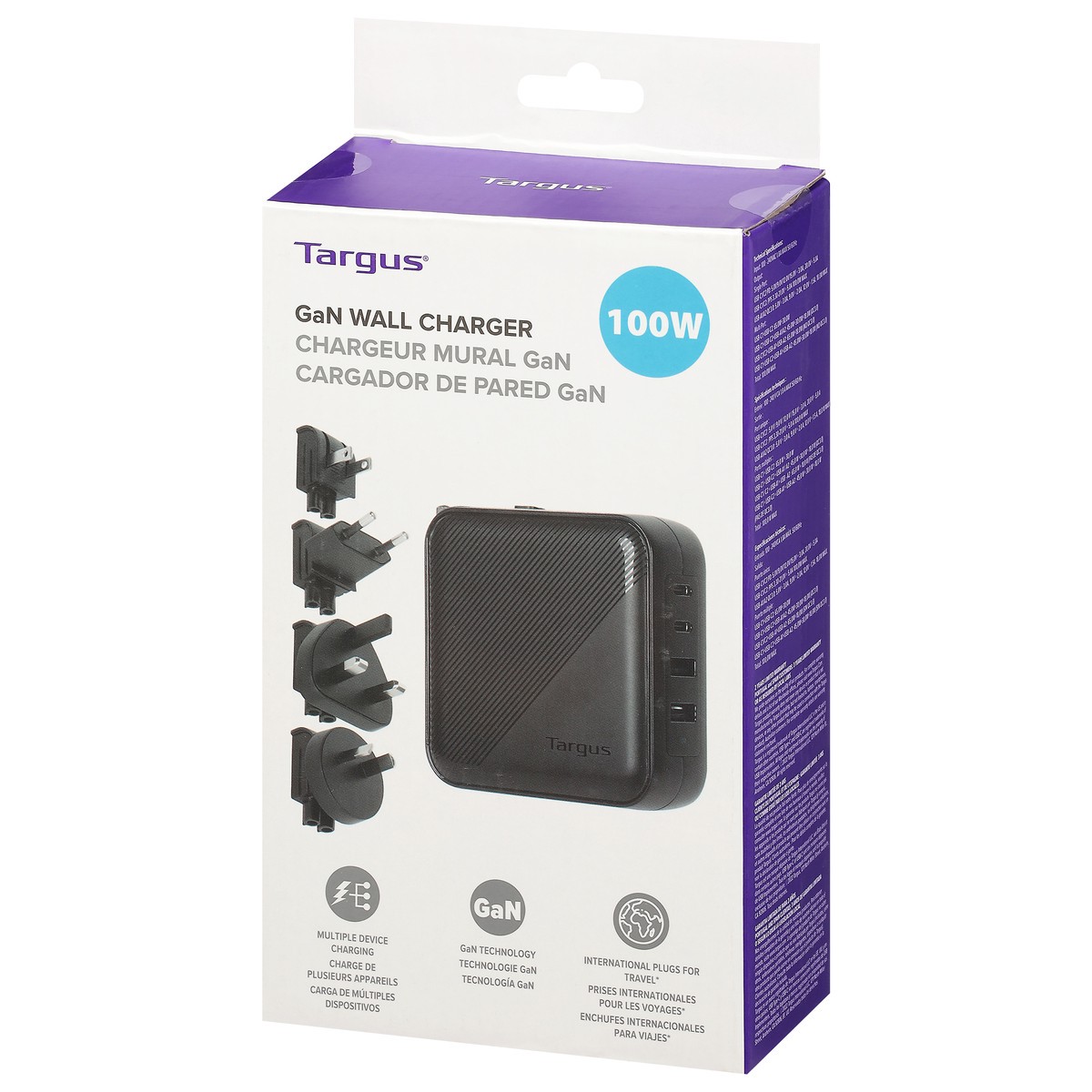 slide 9 of 9, Targus 100 Watts GaN Wall Charger 1 ea, 1 ct