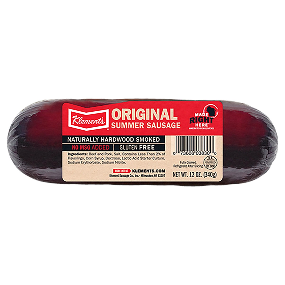 slide 1 of 1, Klements Original Summer Sausage, 12 oz