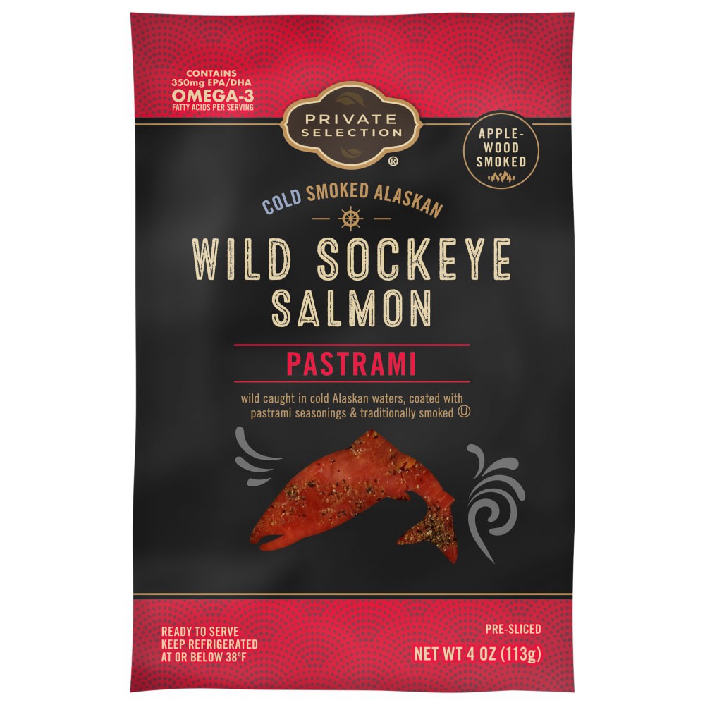 slide 2 of 4, Private Selection Pastrami Wild Alaskan Sockeye Salmon Applewood Smoked, 4 oz