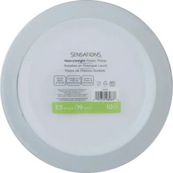 Sensations 7.5 Inch Heavyweight Plastic Plates - 10 ea