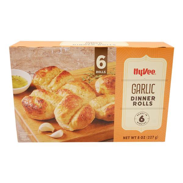 slide 1 of 1, Hy-vee Garlic Dinner Rolls, 6 ct; 8 oz