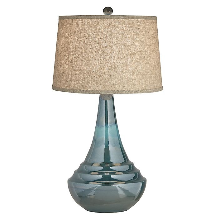 slide 1 of 1, Pacific Coast Lighting Sublime Table Lamp - Blue with Coarse Linen Shade, 1 ct