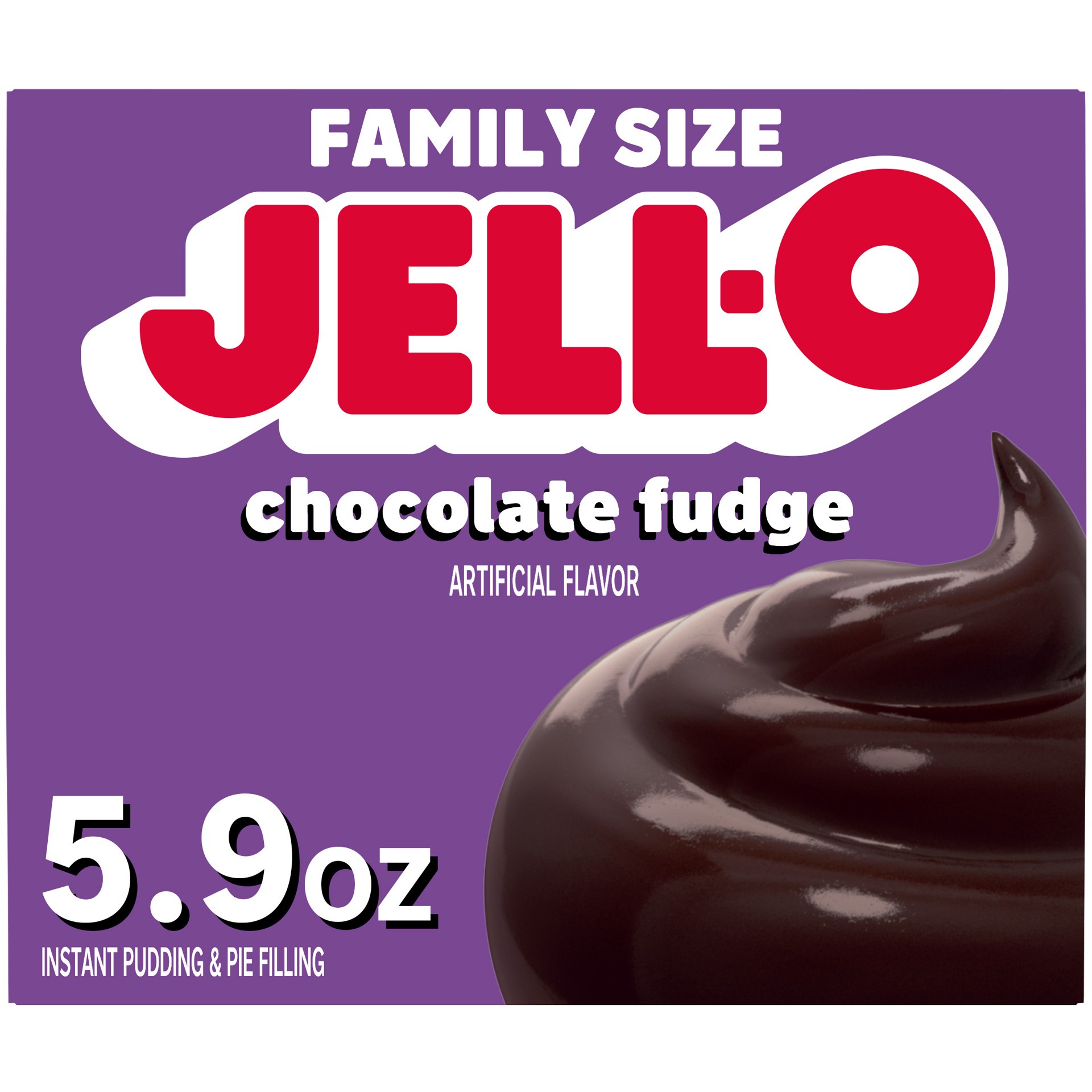 slide 1 of 9, Jell-O Chocolate Fudge Artificially Flavored Instant Pudding & Pie Filling Mix, Family Size, 5.9 oz Box, 5.9 oz