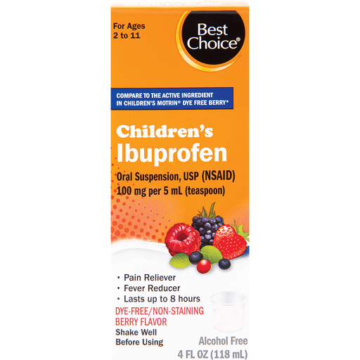 slide 1 of 1, Best Choice Childrens Ibuprofen Dye Free, 4 oz