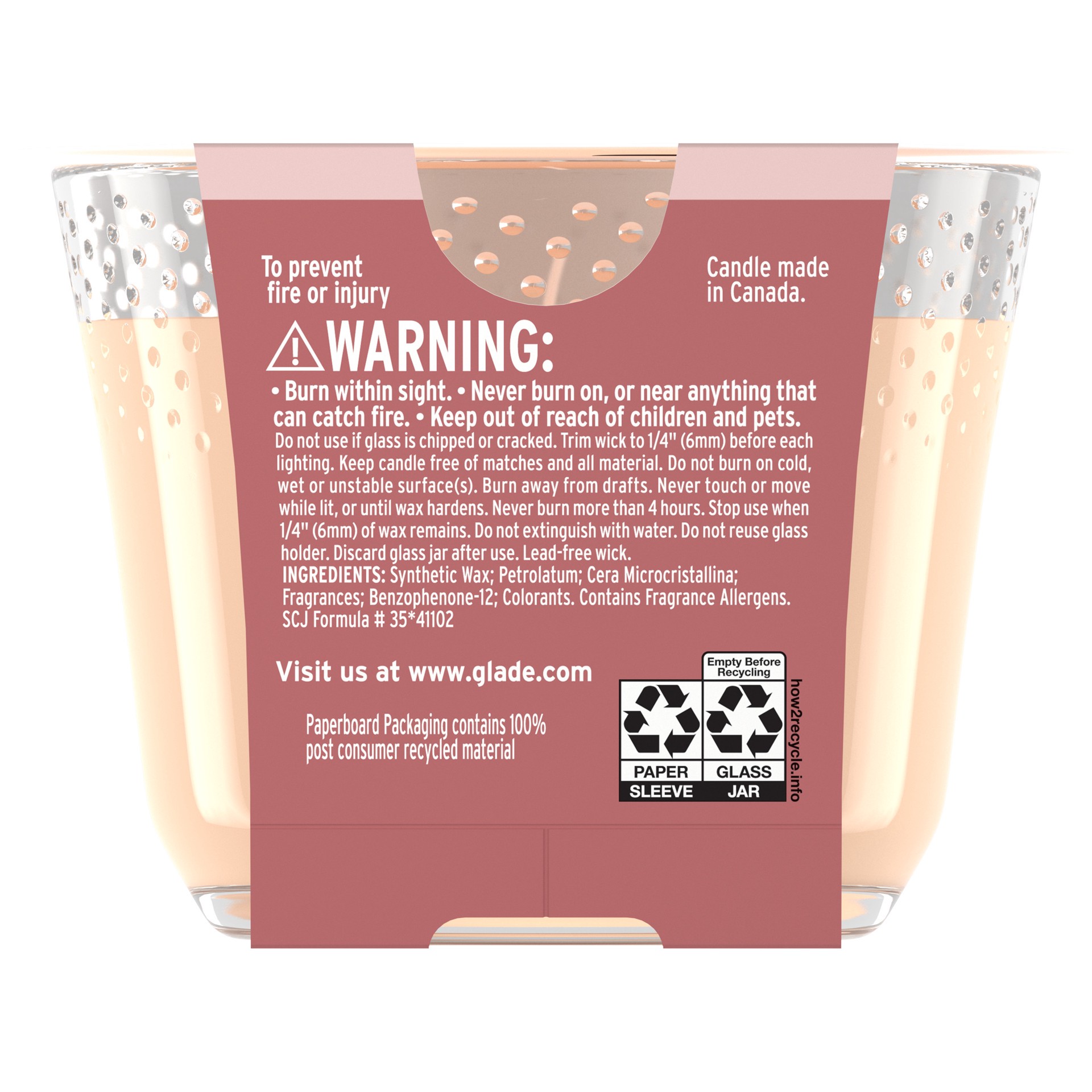 slide 3 of 5, Glade Candle, 3 Wick Scented Candle, Champagne Cheers, 6.8 oz, 6.8 oz