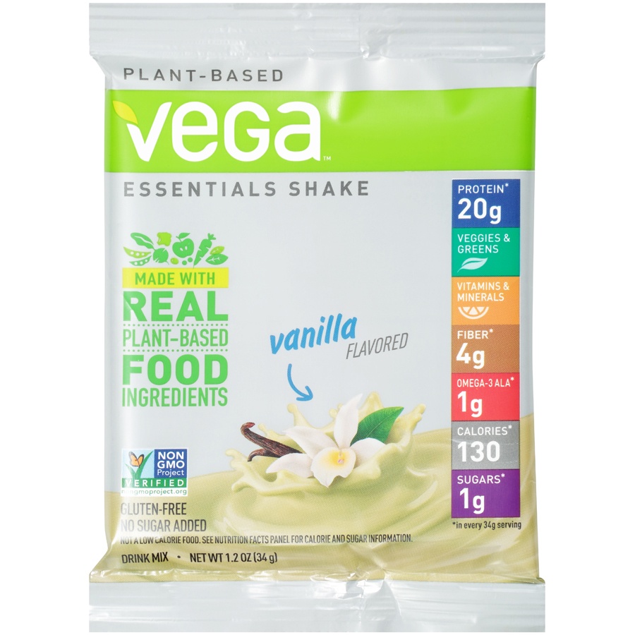 slide 1 of 6, Vega Essentials Vanilla Sachet, 1.2 oz