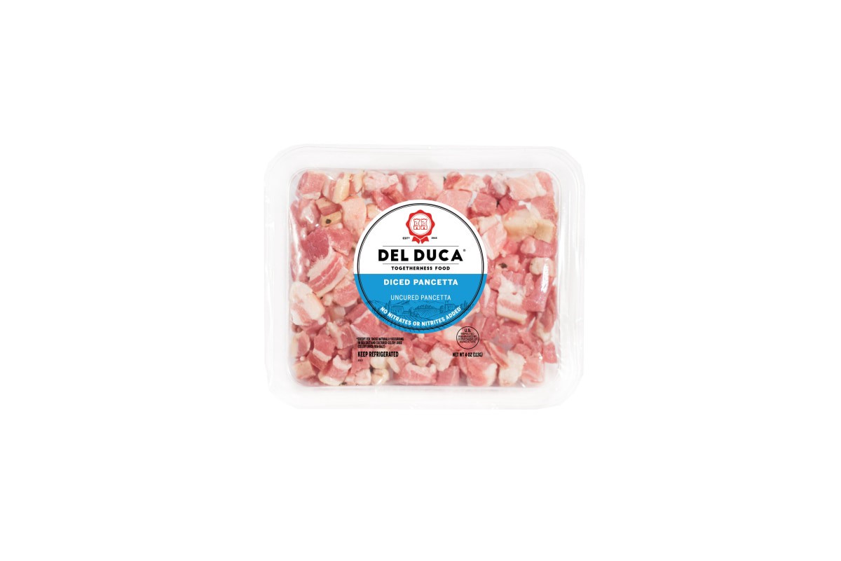 slide 1 of 1, Del Duca Diced Pancetta 3 oz, 3 oz