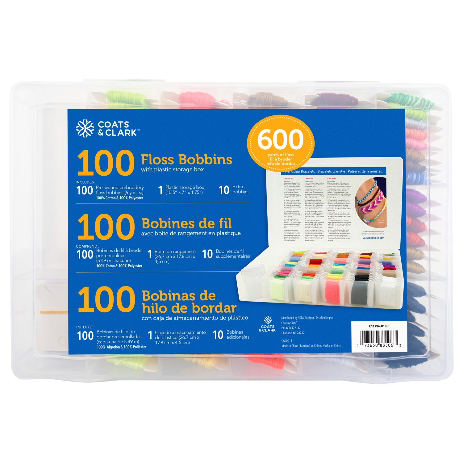 slide 2 of 2, Floss Organizer C11JV6 Bobbins, 100 ct