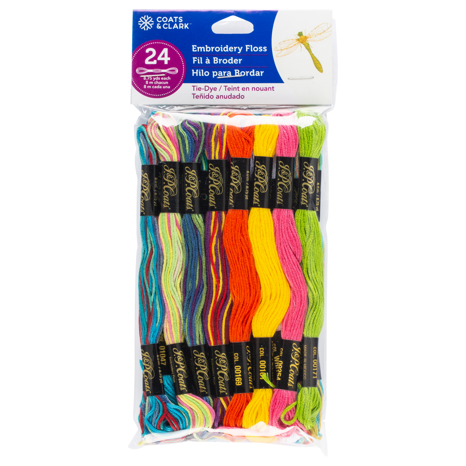 slide 1 of 1, C&C Floss Pack C11V Tie Dye colors, 24 ct