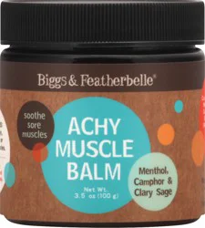 Biggs & Featherbelle Menthol Camphor & Clary Sage Achy Muscle Balm 3.5 oz