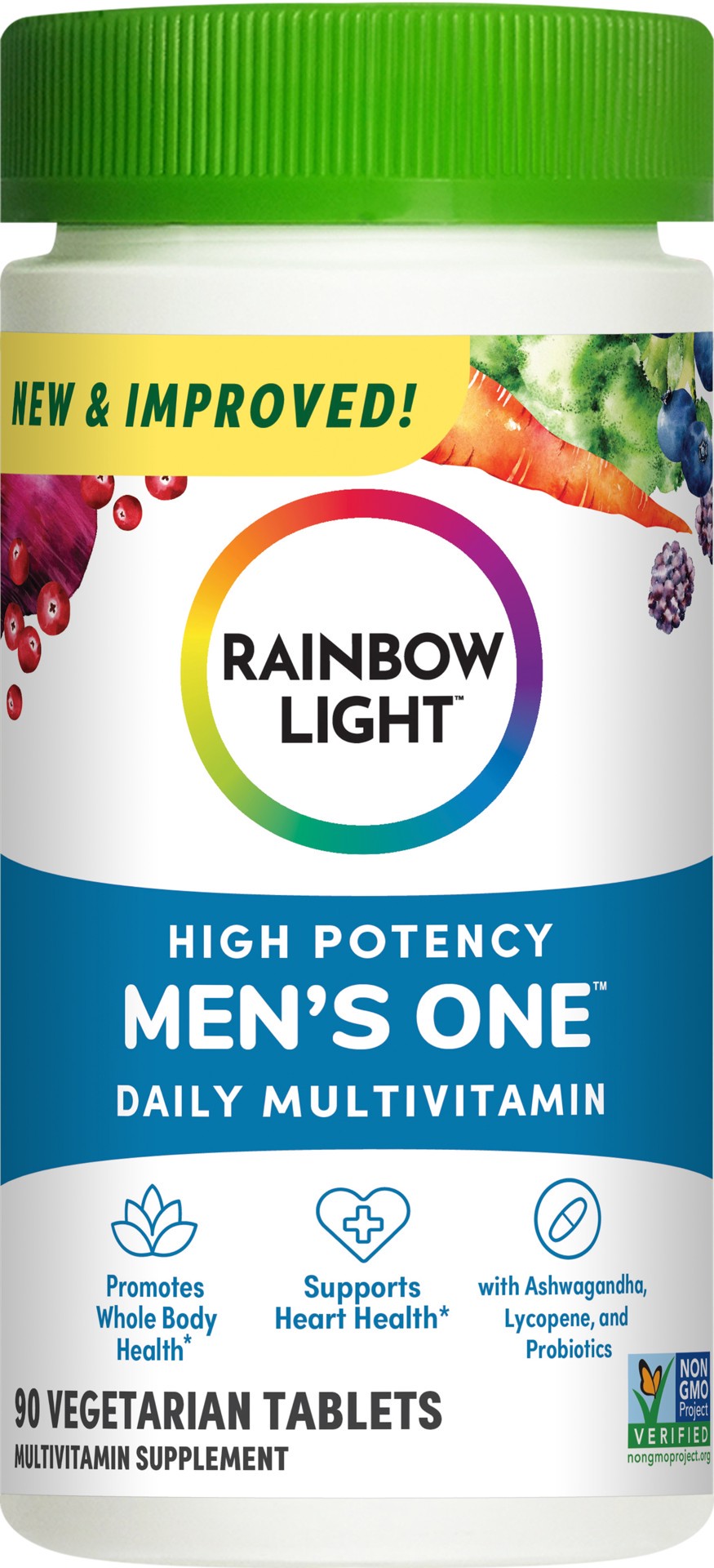 slide 1 of 5, Rainbow Light Men's One High Potency Multivitamin Supplement, 90 ct