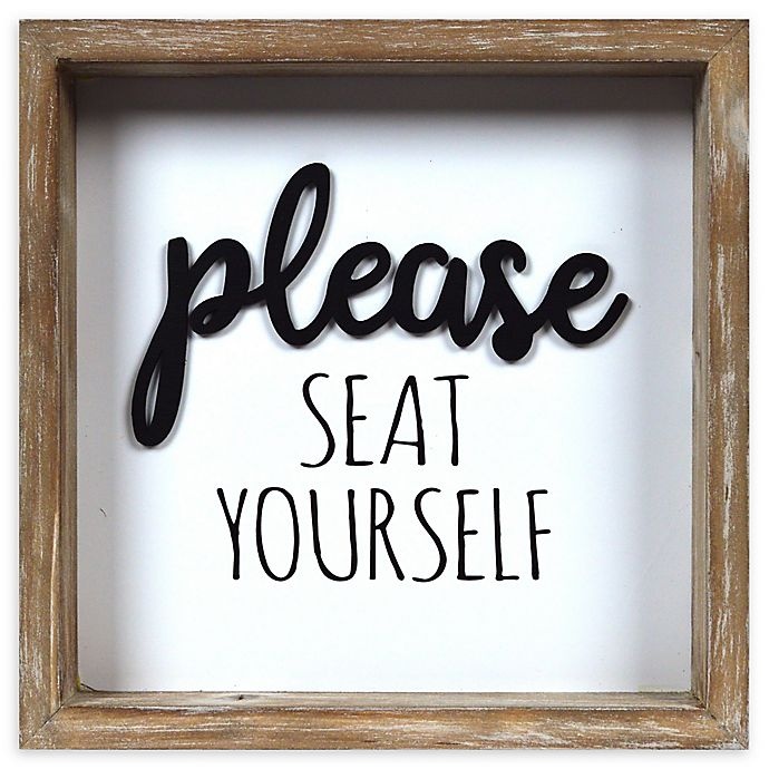 slide 1 of 2, Prinz Typography Square Framed Wall Art - White, 8 in