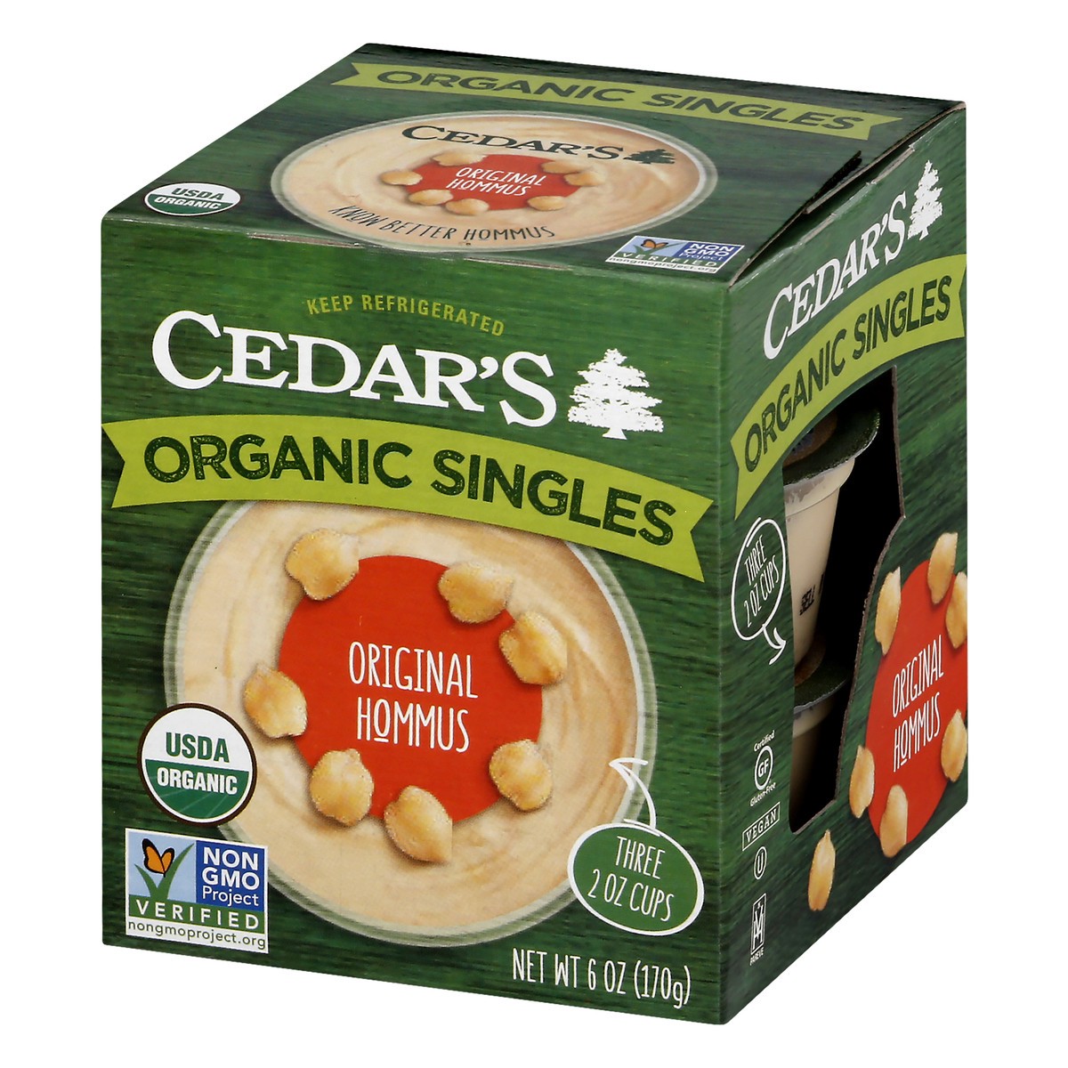 slide 2 of 10, Cedar's Organic Original Hummus Singles, 6 oz